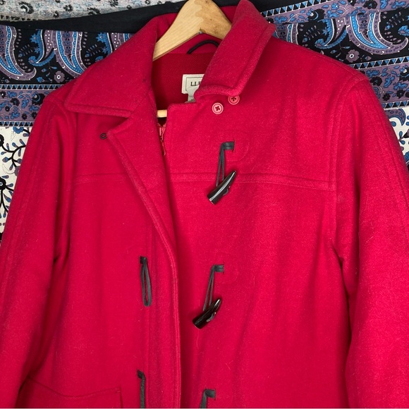 L.L. Bean Red Pea Coat - Picture 2 of 7